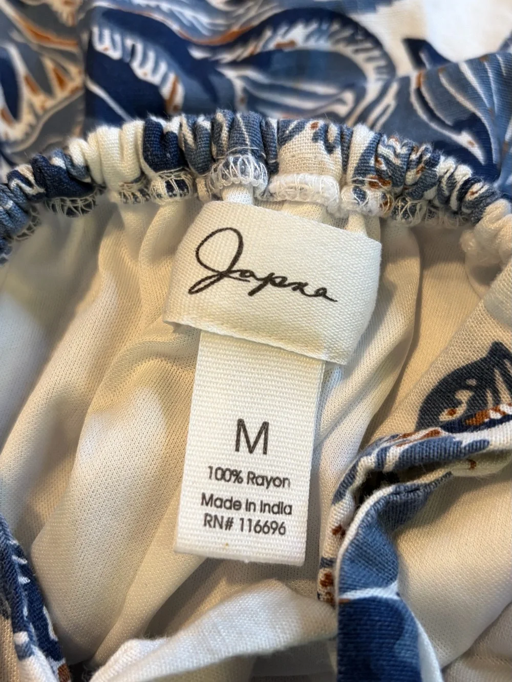 Japna White Sundress with Navy Floral Print